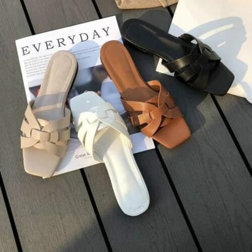 2021 Fashion Women Brand Slippers Summer Slides Open Toe Flat Casual Shoes Leisure Sandalias Female Womens Summer Flip-flops