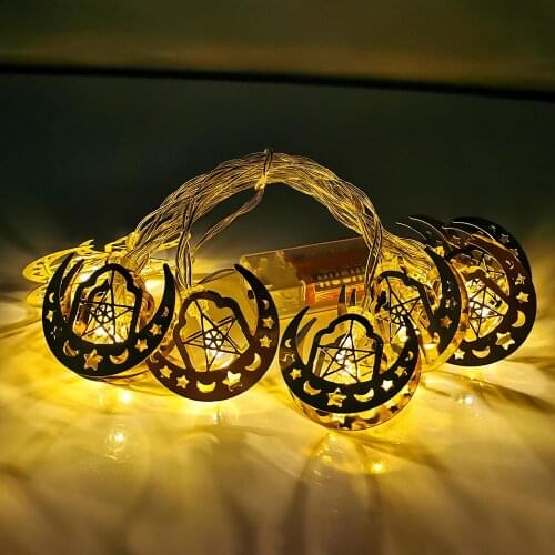 Moon Star Led String Lights Eid Mubarak Decor Muslim Islam Eid Party Ramada Decoraions Kareem Fairy Garland Light Home decor