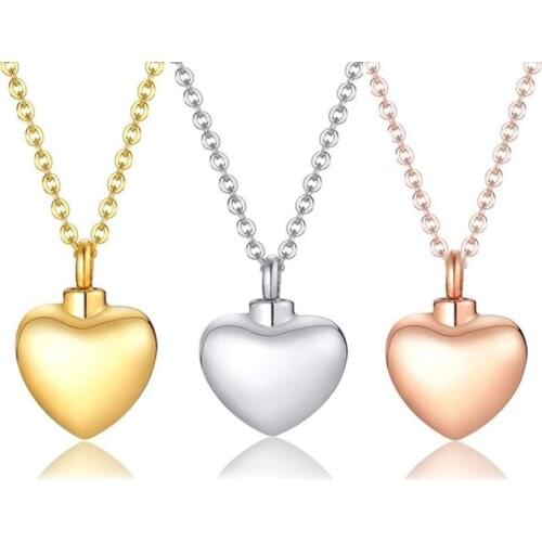 Unisex Stainless Steel Cremation Jewelry For Ashes Holder Keepsake Memorial Heart Necklace Urn Pendant Dropshipping