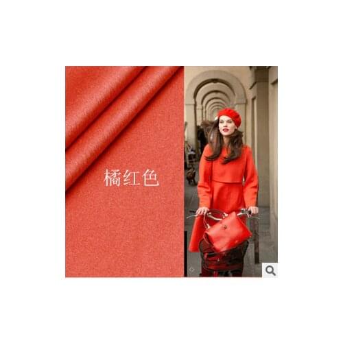 High-end export orange red cashmere fabric winter jacket wool fabric thick coat cashmere wool fabric wholesale cashmere cloth