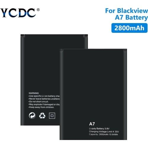 High Quality YCDC 2800mAh Lithium Battery For Blackview A7 Mobile Phone Replacement Lithium Polymer Mobile Phone Batteries