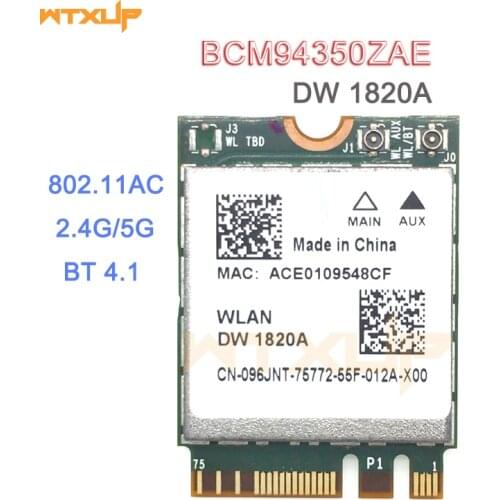 DW1820A BCM94350ZAE BCM94356ZE 802.11ac BT4.1 867Mbps wifi Adapter BCM94350 M.2 NGFF WiFi Wireless Card better than BCM94352Z