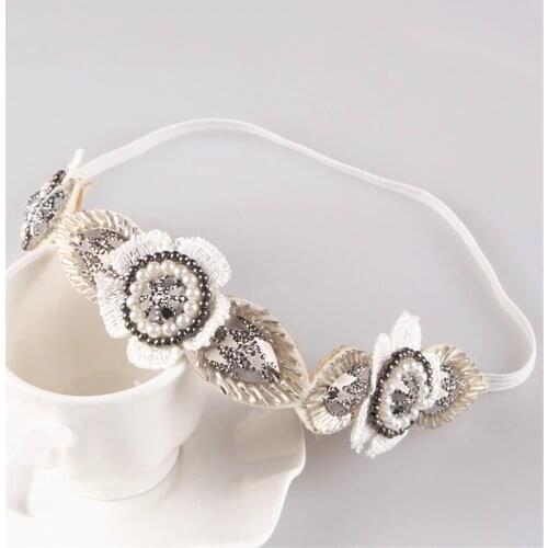 Female Pearl Beads Headband Handmade Hair Accessories Elastic Headbands for Women 3H3009