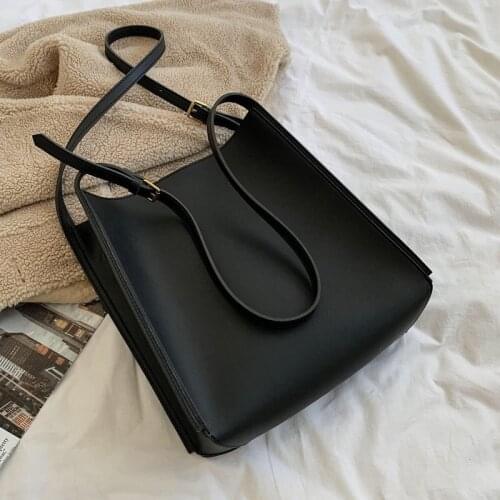 High Capacity Solid Color PU Leather Casual Tote for Women 2021 Crossbody Bags Lady Handbags Belt Travel Handbags Sac Femme