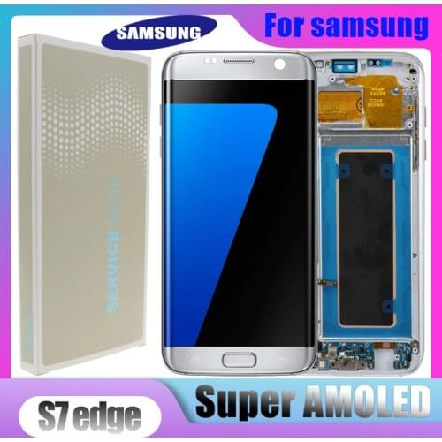 ORIGINAL Super AMOLED 5.5" LCD Display For SAMSUNG Galaxy S7 Edge G935F G935 LCD Touch Screen Digitizer Assembly with Frame