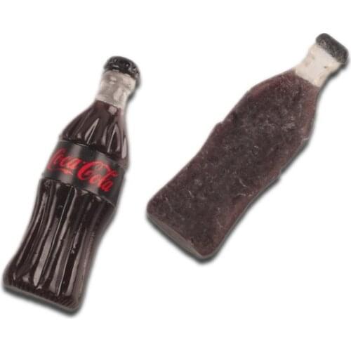 20Pcs Black Resin Cola Bottle Decoration Crafts Flatback Cabochon Kawaii DIY Embellishments For Scrapbooking Accessories