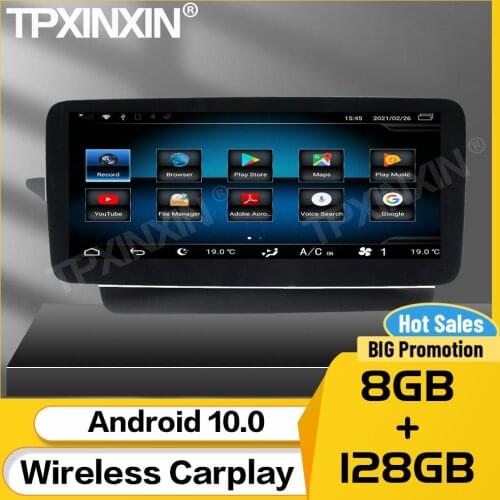 8+128G Car Multimedia Stereo Receiver Android 10 For Mecerdes Benz E Series 2011 2012 2013 2014 GPS BT Navigation Auto Head Unit