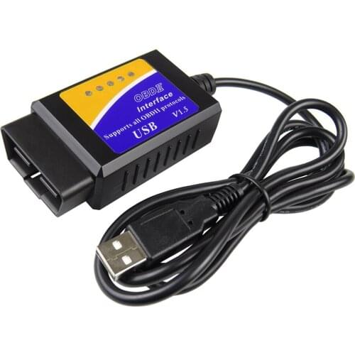 Auto Scanner OBD2 ELM327 V1.5 USB Interface Car ECU Diagnostic Scanner ELM 327 V 1.5 OBD 2 Code Diagnostic Tool For PC