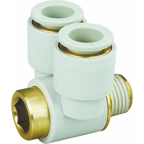 Freeshipping Brass End Socket Hexagon Male threaded Pneumatic Parts fit with Double Unit Connectors fit for PU hose/ Nylon hose