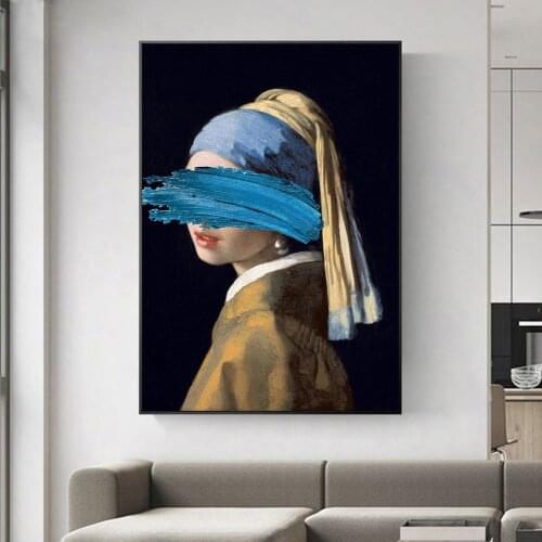The Girl with A Pearl Earring Canvas Paintings Famous Paintings Artwork By Jon Pop Art Prints Wall Pictures Cuadros for Home