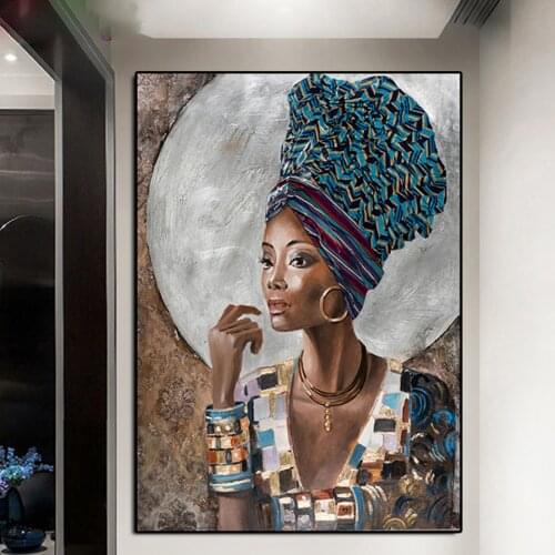 Gril Room Painting Diamond Fashion African Woman Paint Diy 5D Embroidery Diamond Accessories Figure Portrait Jewel Cross Stitch