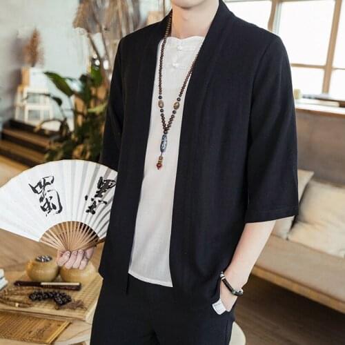 Kimono Cardigan Coat Japanese Kimono Men Jacket Streetwear Clothes Mens Kimono Jacket Men Hip Hop Windbreaker 2020 Spring