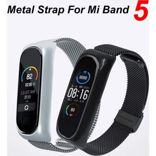 Metal Strap For Xiaomi Mi Band 5 Strap Metal Stainless Steel For Mi Band 6 Strap Bracelet for Miband 5 Wristbands Pulseira