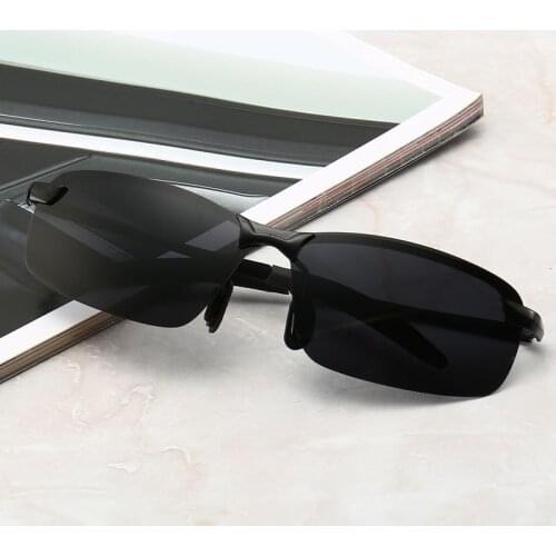 Fashion Retro Mens Polarized Sunglasses Men Sunglasses Rimless Rectangle Men Fishing Driving Sun Glasses UV400
