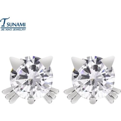 New fashionable elegant cat head zircon earrings Four colors for a woman/girl wedding party gift ER-180