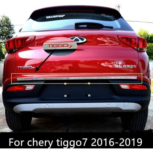 For chery tiggo7 tiggo 7 2016-2019 Car rear trunk trim strip trunk stainless steel stick car decoration accessories