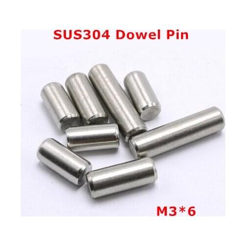 200pcs M3*6 Dia 3mm Dowel Pin GB119 SUS304 stainless steel Cylindrical Pin / Fixed Location Paralled Pins