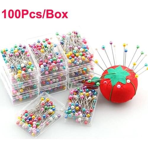 Colorful Round Pearl Head Pins Needles Stitch DIY Craft Wedding Corsage Sewing Sewing Tools Dressmaking Pins