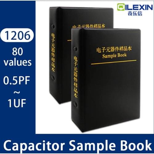 1206 SMD Capacitor Sample Book Chip Capacitors Assortment Kit Pack 80 values 25pcs 50pcs 0.5PF-1UF Capacitor Pack