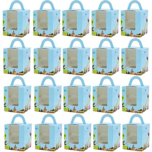 20Pcs Clear Windowed Cupcake Boxes With Removable Portable Individual Cupcake Carrier For Party Food Kitchen Accessories