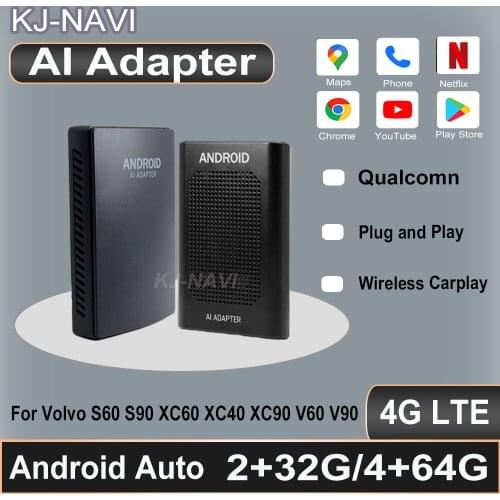 For Volvo S60 S90 XC60 XC40 XC90 V60 V90 2019-2021 4G+64G Apple Carplay AI Box TV Box Auto Plug & Play Car Entertainment System