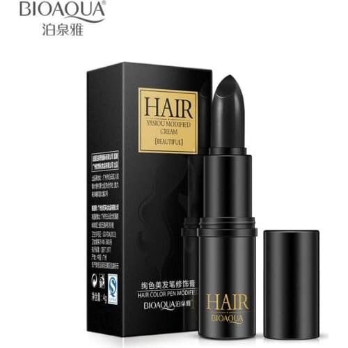 BIOAQUA Brand Black Brown Temporary Hair Dye Cream Mild Fast One-off Hair Color Pen Cover White Hair DIY Styling Makeup Stick