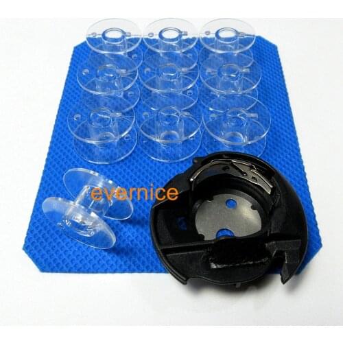 Bobbin Case Xc3152221 + 10 Bobbins For Brother Bc1000 Nx200 Xr9000 Nv900 Sc9500 Xr7700 Se350