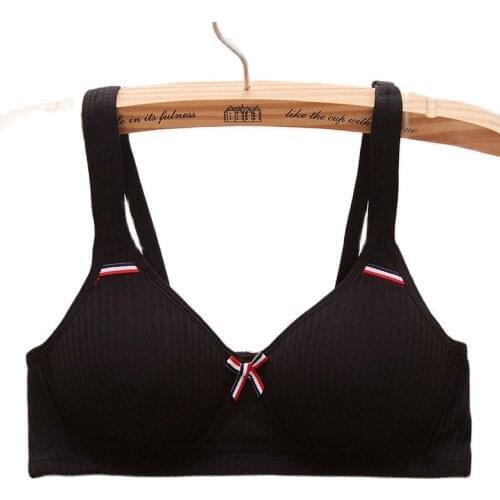 Wireless Bras For Students Girls Preteen Bra Seamless Underwear Spiral Pattern Comfortable Cotton Bra 32 34 36 38 A B Cup