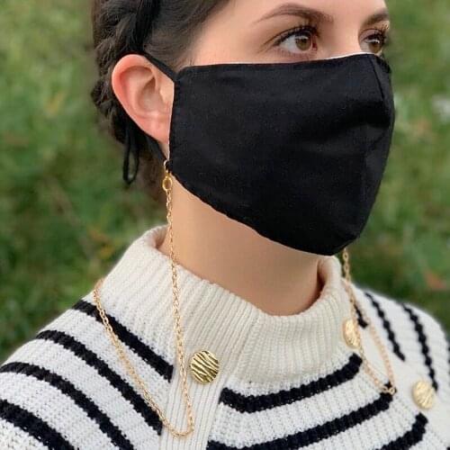 Detachable 24" Stainless Steel Gold Mask Chain Necklaces Women Men Jewelry Face Mask Lanyard Adult Mask Holder Chain Nurse Gift