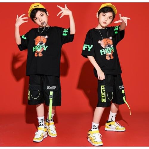 Kids Jazz Dance Clothing Modern Ballroom Dance Stage Performance Suit Boys/Girls Hip-Hop Street Dance Practice Clothes DWY5994