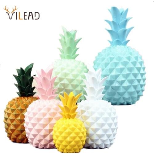 VILEAD 11 Colors Ceramic Resin Pineapple Figurines Enamel Pineapple Ornament Creative Fruit Crafts Home Docoration Accessories