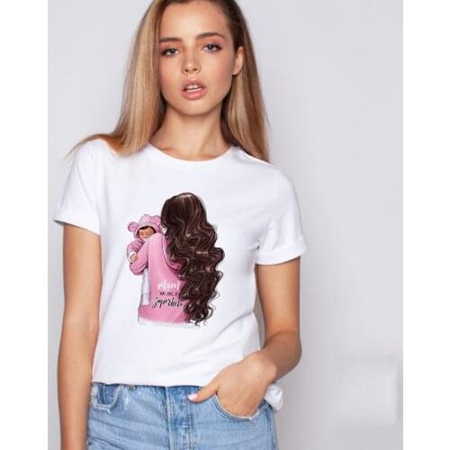 Super Mom T Shirt Women Mothers Love Print White T-shirt Harajuku Mama TShirt Tops Tee Shirt Aesthetic Lovely Tshirts