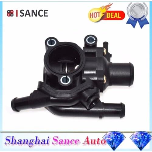 ISANCE Coolant Thermostat Housing Outlet XS4Z-8592-AC YS4Z-8592-BD For Ford Focus Escape Mazda Tribute 2.0L L4 2000 2001-2004