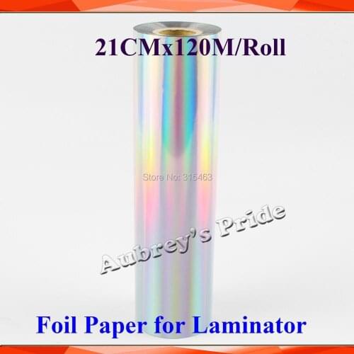 Laser Silver 21cmx120M/Roll Hot Stamping Foil Paper Laminator Laminating Transfer Elegance Laser Printer Craft Paper