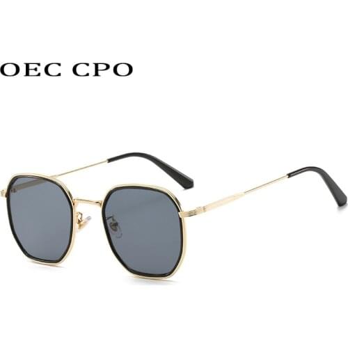 OEC CPOLuxury Square Sunglasses Women Men Vintage Brand Metal Frame Sun Glasses Men Female Clear Glasses Frame UV400O503