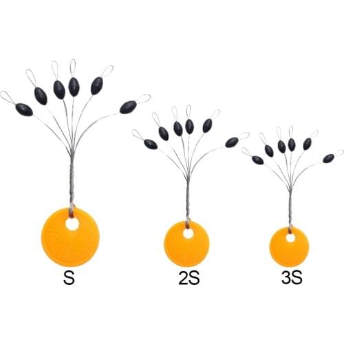 60pcs 10 Group Set Rubber Space Beans Stopper for Fishing Bait Float Tools Pesca Accessories