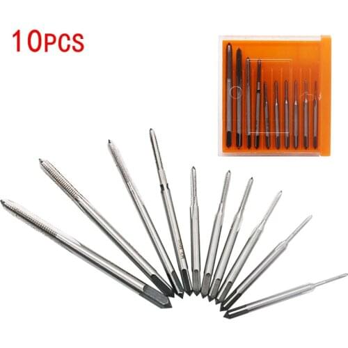 JIGONG 10pcs/lot Hand tap thread wire tapping threading Taps attack M1 M1.2 M1.4 M1.6 M1.7 M1.8 M2 M2.5 M3.0 M3.5