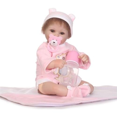 NPKCOLLECTION 40cm realistic lifelike reborn baby doll bebe doll doll playing toys for kids Christmas Gift soft silicone dolls