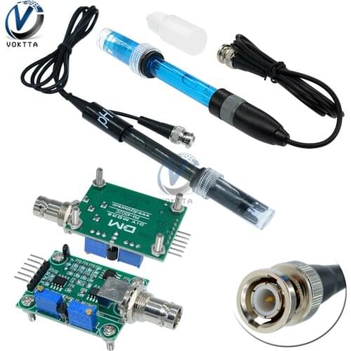 Liquid PH 0-14 Value Detection Detect Regulator Sensor Module Monitoring Control Meter Tester with BNC PH Electrode Probe
