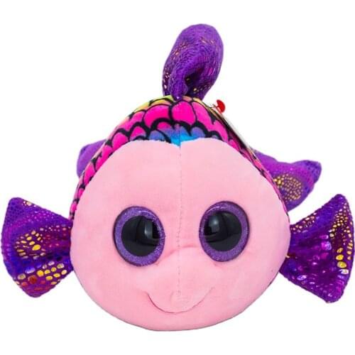 New Product 6 inch15cm Ty Big eyes plush peas plush animal Color Fish collection doll boy girl child birthday Christmas Gift