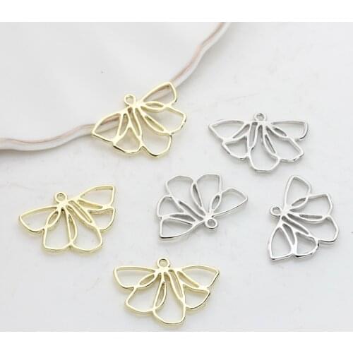 Zinc Alloy Charms Golden Hollow Flower Shape Charms Connector 6pcs/lot For DIY Fashion Earrings Making Accessories