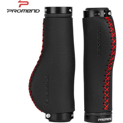 Promend Fiber leather City Mountain Bike Scooter MTB Bicycle Handlebar Cover Handle Grips Bar End Non-slip Aluminum Lock 1 pair