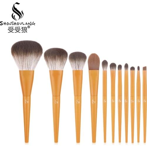 Shoushoulang Professional Make Up Brush Set Face Powder Foundation Eye Shadow Brush Soft Synthetic Fiber Makeup Brush Kit