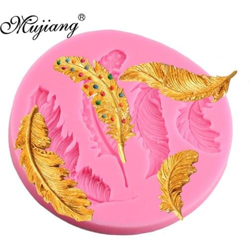 3D Feather Silicone Mold Gumpaste Fondant Chocolate Candy Cupcake Molds Cake Decorating Tools DIY Jewllery Polymer Clay Mould