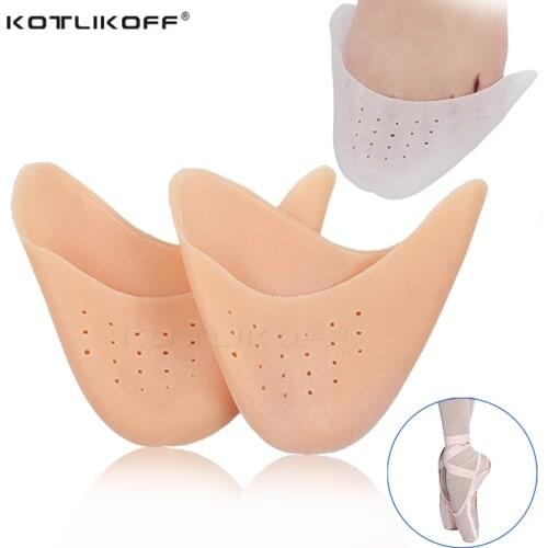 KOTLIKOFF Silicone Gel Dance Point Pads for Ballet Dancing Foot Tip Protector Breathable Hole Sole Shock Absorbing Inserts