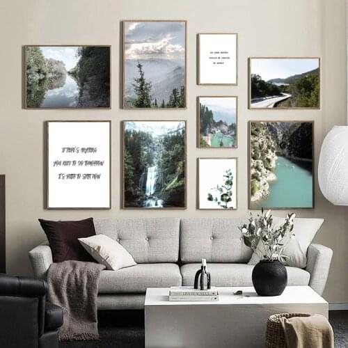 Modern Scenery Poster Home Wall Art Decor Quote Canvas Print Nature Landscape Picture Home Decor Nordic Leaf Plant Art Painting