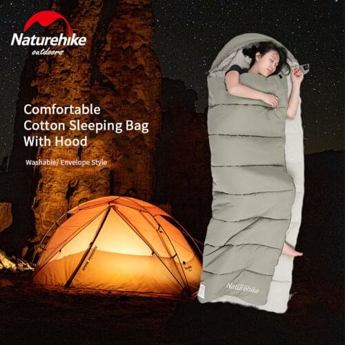 Naturehike Cotton Sleeping Bag Camping Outdoor Splicing Envelope Sleeping Bag Machine Washable Hiking Travel Ultralight