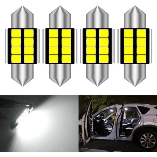 4pcs 31mm Led Festoon Car Interior Light Lamp DE3423 DE3175 C5W Trunk Dome Map Bulb Light For Mazda 2 3 5 6 2012 2013 2014 2015