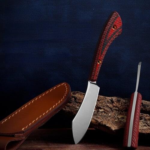 Outdoor Knife Straight Knife Saber Mini D2 Pocket Knife Field Tactical Survival Knife Portable Self-defense Fixed Blade Knife