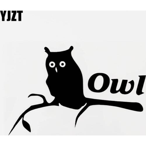 YJZT 15CM×9.4CM Fashion Animal Owl Vinyl Car Window Sticker Bumper Decal Black/Silver 8C-0370